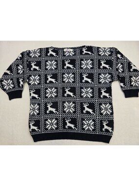 Vintage Fresh Additions Large Maternity Reindeer Snowflake Christmas Sweater